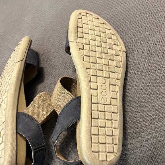 Ecco blue leather sandals with straps size 41/10 comfortable wide strap - Picture 5 of 11